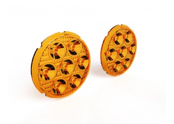 Комплект линз для LED фар DENALI D7 - оранжевые или желтые (оранжевые)